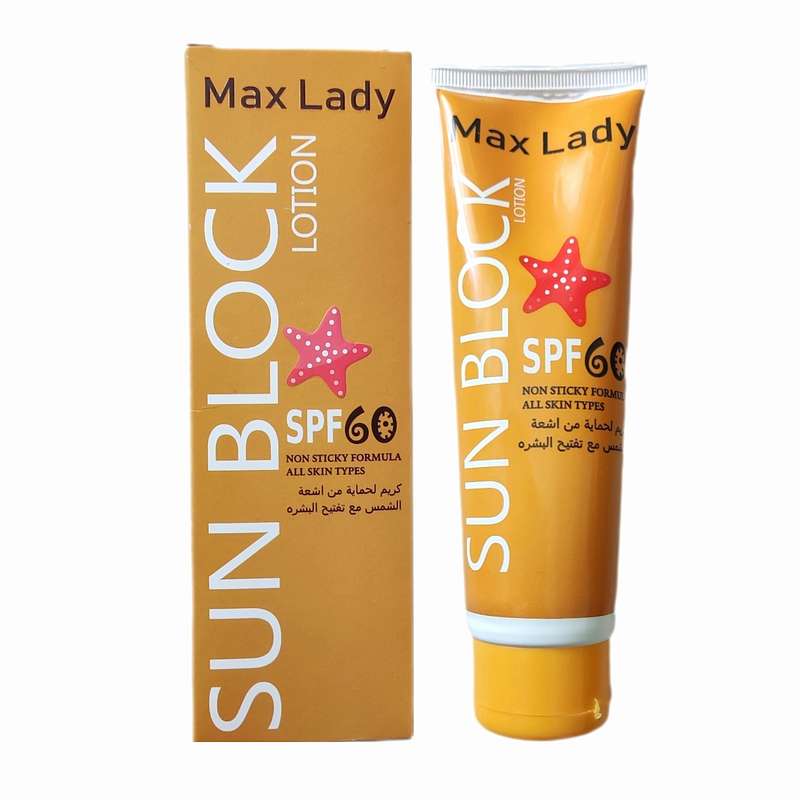 کرم ضد آفتاب بدون رنگ مکس لیدی SPF 60 مدل Anti Frekle مناسب برای انواع پوست حجم 125 میلی لیتر کرم ضد آفتاب بدون رنگ مکس لیدی SPF 60 مدل Anti Frekle مناسب برای انواع پوست حجم 125 میلی لیتر