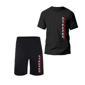 ست تی شرت آستین کوتاه و شلوارک راحتی مردانه مدل TN40 طرح نوشته