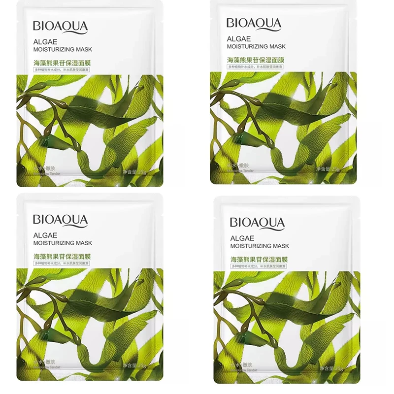 ماسک صورت بایو آکوا مدل algae کد bqy75005 وزن 25 گرم مجموعه 4 عددی