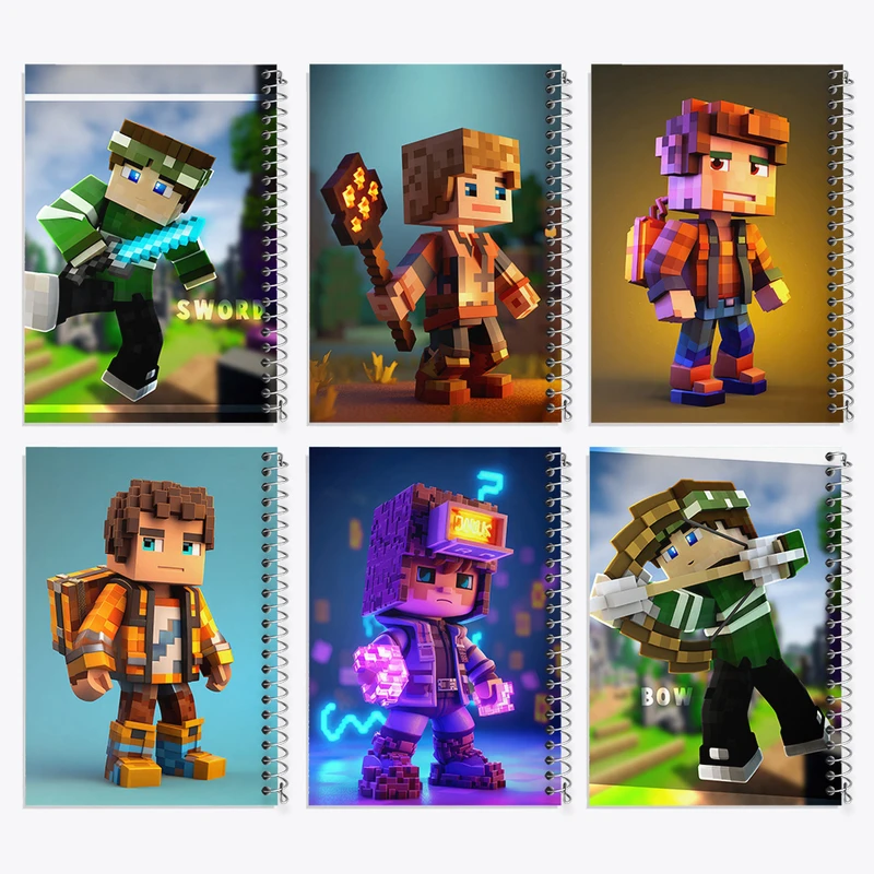 دفتر نقاشی 50 برگ خندالو طرح ماینکرفت (Minecraft) کد 573 مجموعه 6 عددی