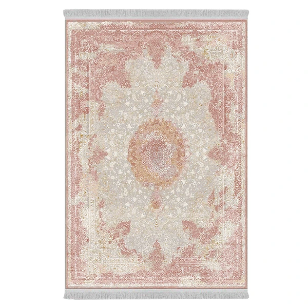 فرش پارچه‌ای دفه مدل فرشینه شانل مخمل ترک طرح فانتزی کد 90772