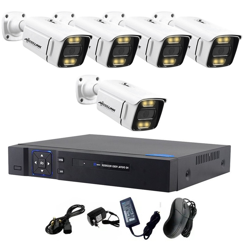 سیستم امنیتی کامل دوربین مداربسته  اکسس لینک مدلAHD PACKAGE WARM 05 مجموعه 5 عددی