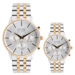 ست ساعت مچی عقربه‌ای کوارتز زنانه و مردانه کرست مدل 6712.3