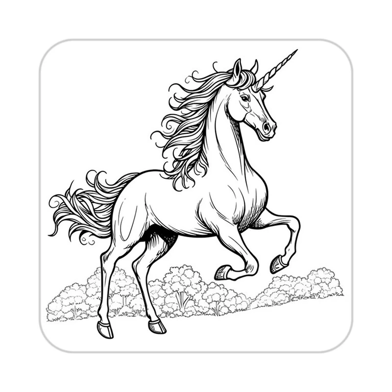 زیر لیوانی کاکتی طرح اسب تک شاخ و یونیکورن مدل mp29395