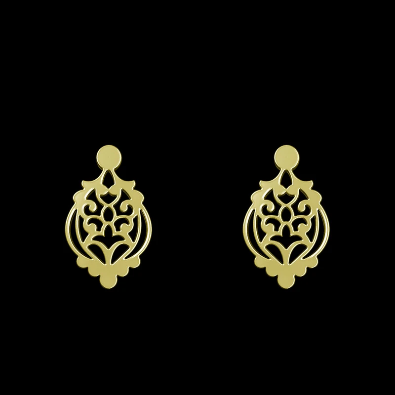 گوشواره طلا 18 عیار زنانه مدوپد مدل اسلیمی کد GA1-15265