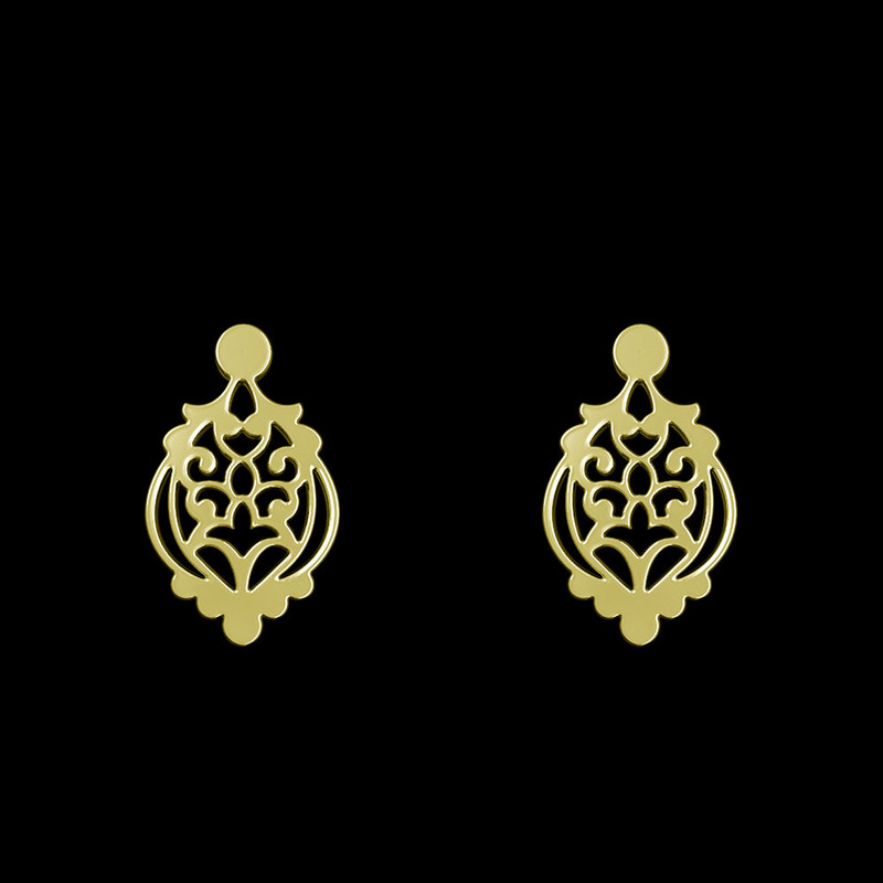 گوشواره طلا 18 عیار زنانه مدوپد مدل اسلیمی کد GA1-15265