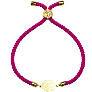 دستبند طلا 18 عیار زنانه الن نار مدل طرح گل ELN1571