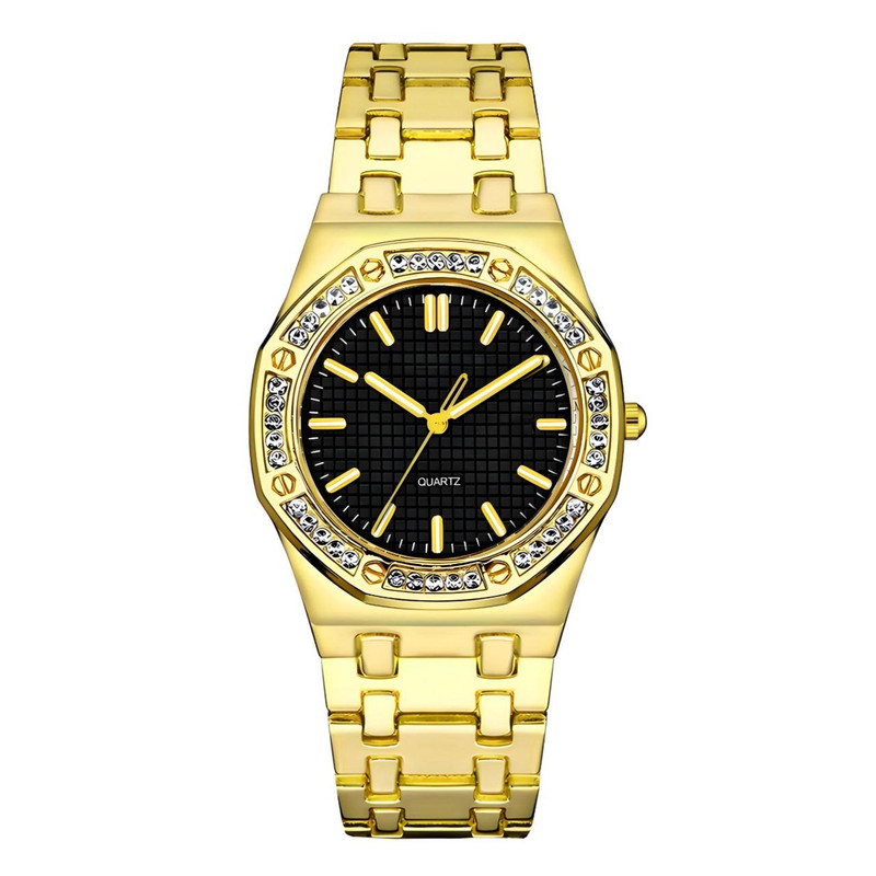 ساعت مچی عقربه‌ای کوارتز زنانه مدل کلاسیک دور نگین کد 04