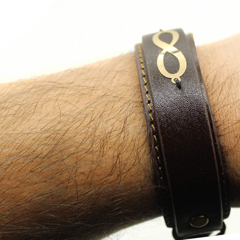  دستبند طلا 18 عیار مردانه رزالیا مدل بینهایت کد BML-4 -  - 5