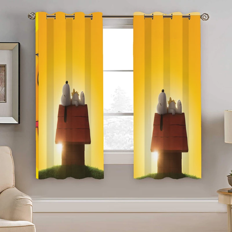 پرده نیروانا طرح انیمیشن اسنوپی کودک مدل مخمل کد 4797 سایز 140×200 سانتی متر