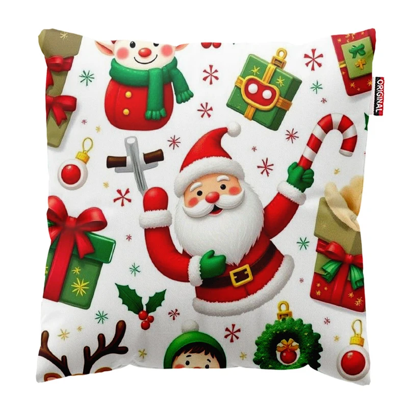 کوسن پاد آفرین طرح بابانوئل کریسمس کد 2615 سایز 30*30 سانتی متر