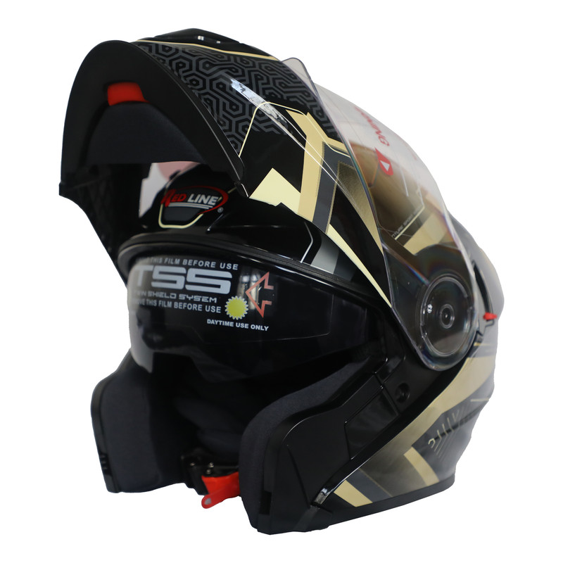 کلاه کاسکت ردلاین مدل 939_BRIGHT BLACK_Gold Lose