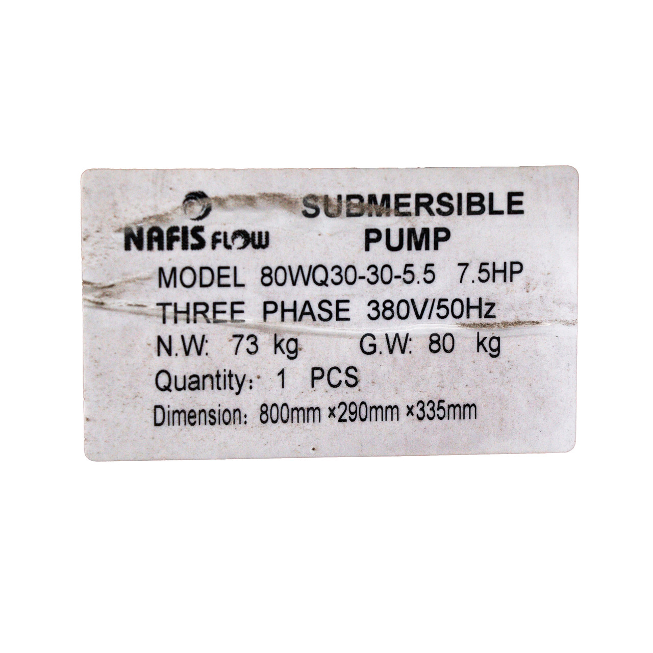 پمپ لجن کش نفیس فلو مدل 80WQ30-30-5.5