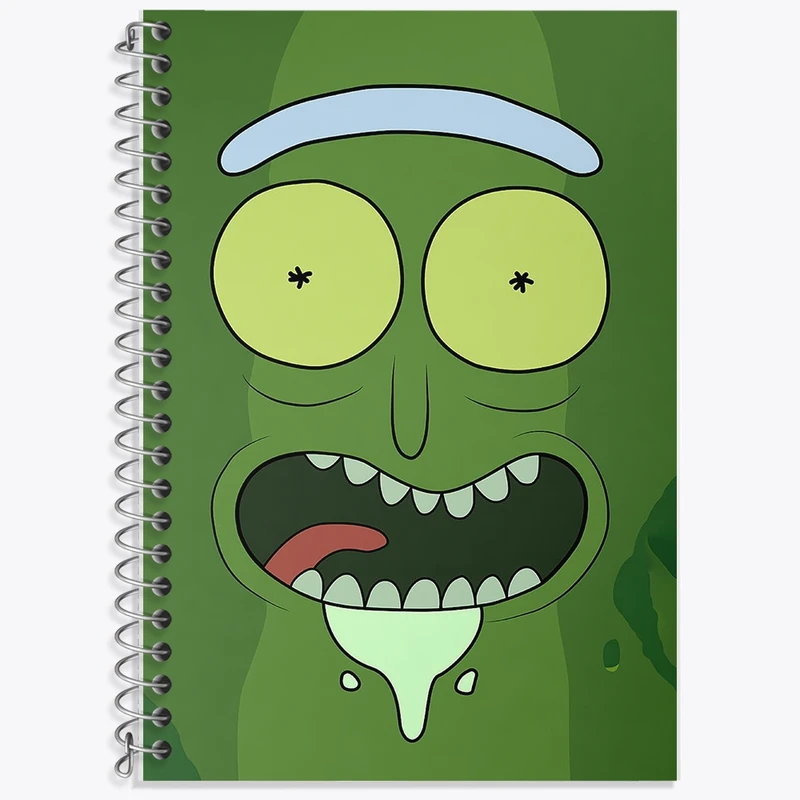 دفتر زبان 50 برگ خندالو مدل دو خط طرح ریک و مورتی (Rick and Morty) کد F1249