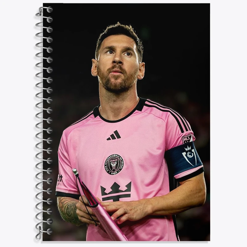 دفتر زبان 50 برگ خندالو مدل دو خط طرح لیونل مسی کد 36454