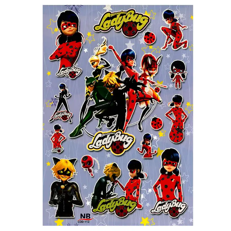 برچسب طرح دختر کفشدوزکی و پسر گربه ای کد NB 112