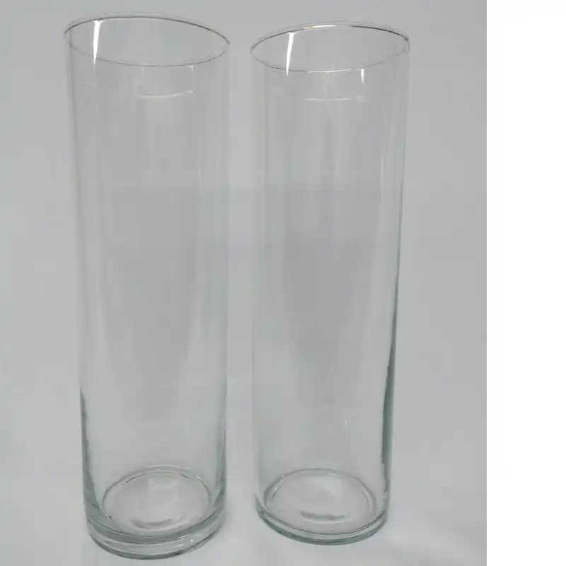 گلدان شیشه ای مدل استوانه بسته 2 عددی