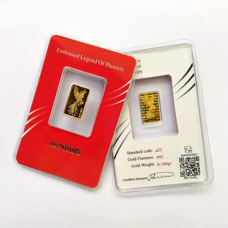 شمش طلا 24 عیار ایران شمش طرح سیمرغ کد SN1429