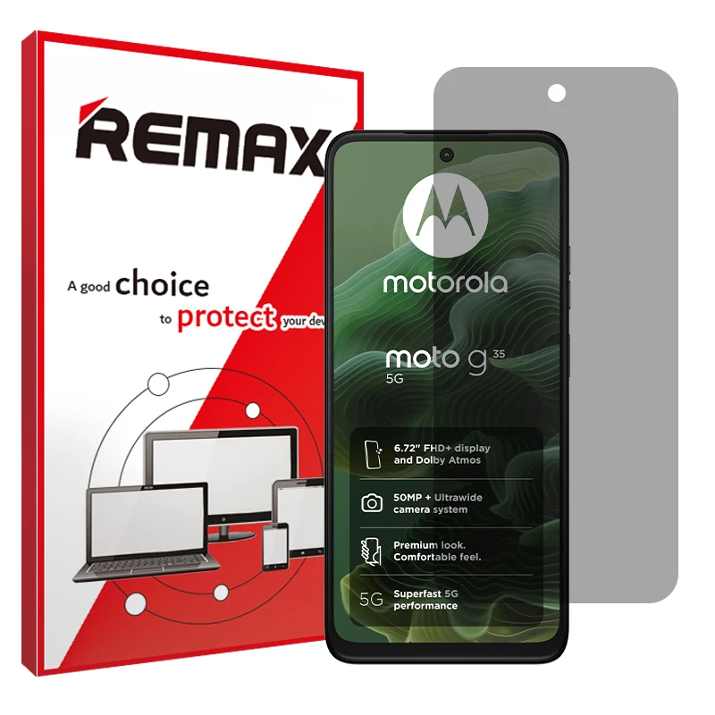 محافظ صفحه نمایش حریم شخصی ریمکس مدل Resistant مناسب برای گوشی موبایل موتورولا Moto G35