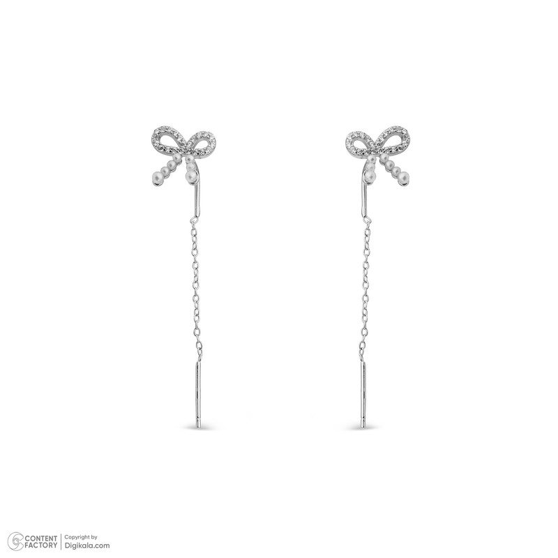 گوشواره بخیه‌ای نقره زنانه مایا ماهک مدل MSE175