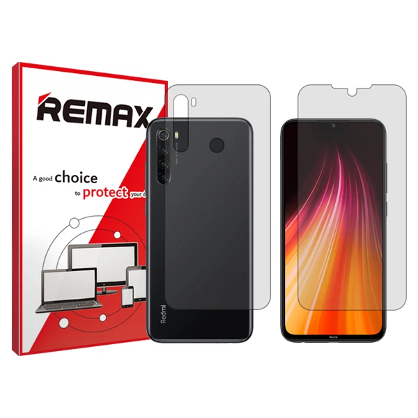 محافظ صفحه نمایش شفاف ریمکس مدل HyGEL مناسب برای گوشی موبایل شیائومی Redmi Note 8 به همراه محافظ پشت گوشی