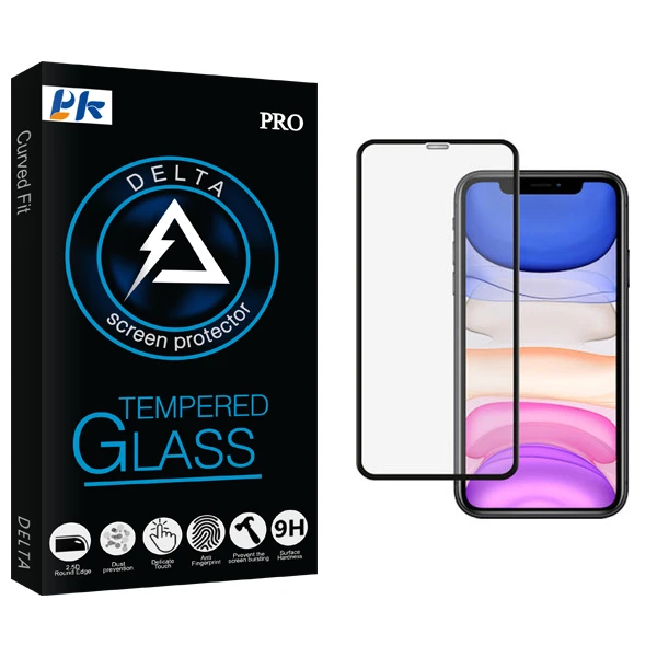 محافظ صفحه نمایش پی کی مدل Delta Glass مناسب برای گوشی موبایل اپل iPhone xr