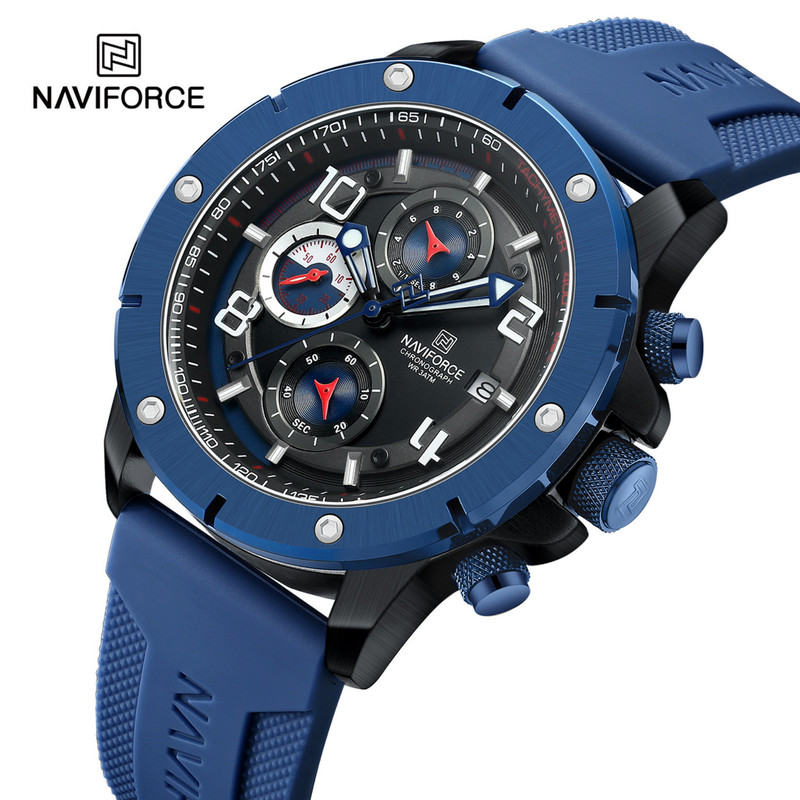 ساعت مچی عقربه‌ای مردانه نیوی فورس مدل سه موتوره کرنوگراف تقویمدار