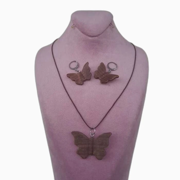 نیم ست زنانه مدل پروانه چوبی کد mah0371