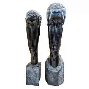 مجسمه مدل زن و مرد آفریقایی دست ساز بسته 2 عددی