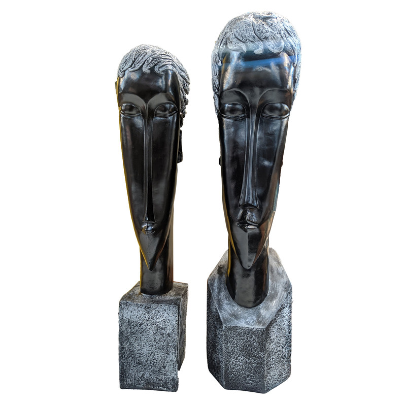 مجسمه مدل زن و مرد آفریقایی دست ساز بسته 2 عددی