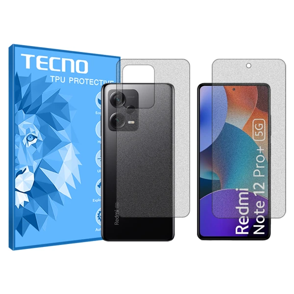 محافظ صفحه نمایش مات تکنو مدل HyMTT مناسب برای گوشی موبایل شیائومی Redmi Note 12 Pro Plus به همراه محافظ پشت گوشی