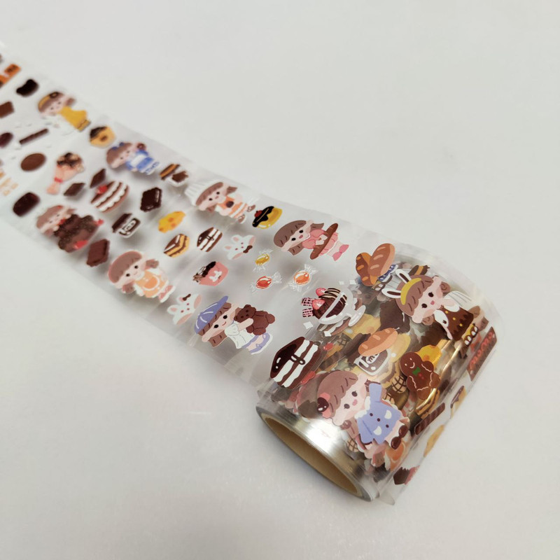 برچسب مدل برش خورده طرح دختر کیک فروش