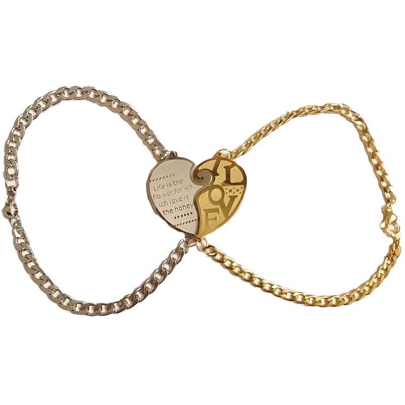 دستبند مدل استیل کد 3657 مجموعه دو عددی