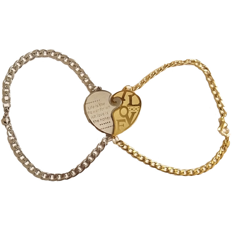 دستبند مدل استیل کد 3657 مجموعه دو عددی