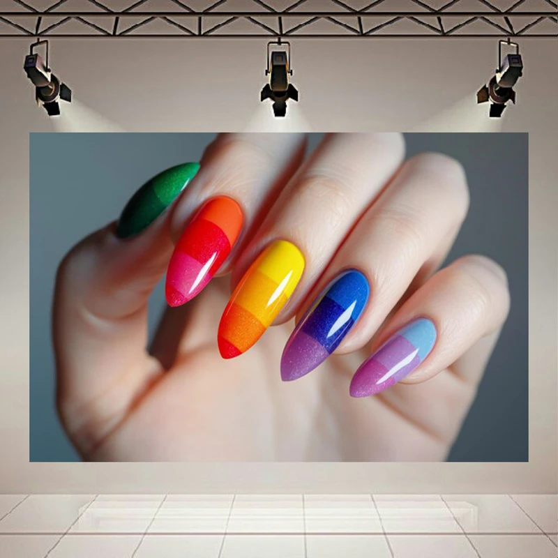 پوستر طرح مخمل کاشت و دیزاین ناخن مدل گرادیان رنگی کد AR303290