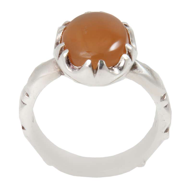 انگشتر نقره مردانه بازرگانی میلادی مدل سنگ عقیق یمنی رکاب دست ساز کد AM_1867 