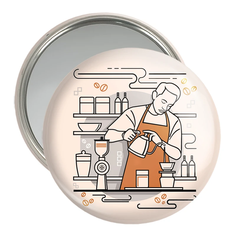 آینه جیبی خندالو مدل باریستا کافه چی کد 28142