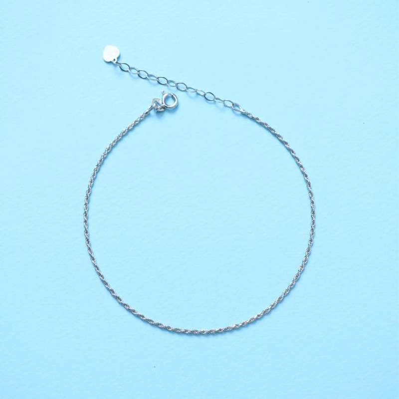 پابند نقره زنانه مدل طنابی کد 2