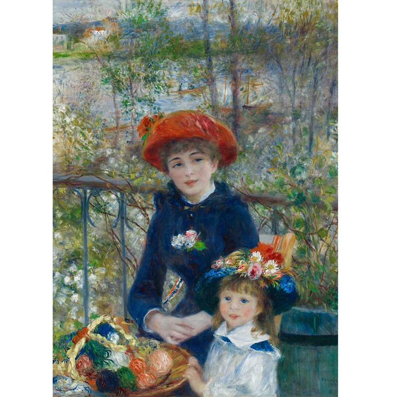 تابلو نقاشی رنگ روغن طرح دو خواهر آگوست رنوار 