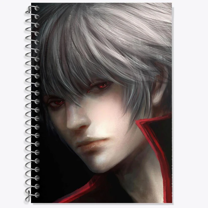 دفتر زبان 50 برگ خندالو مدل دو خط طرح گینتوکی انیمه گینتاما کد 12961