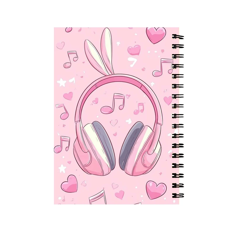 دفتر مشق 60 برگ مدل هدفون فانتزی کد 0102