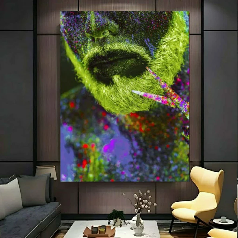 تابلو بوم طرح مخمل ریش نئونی مدل اصلاح ریش کد FP106351