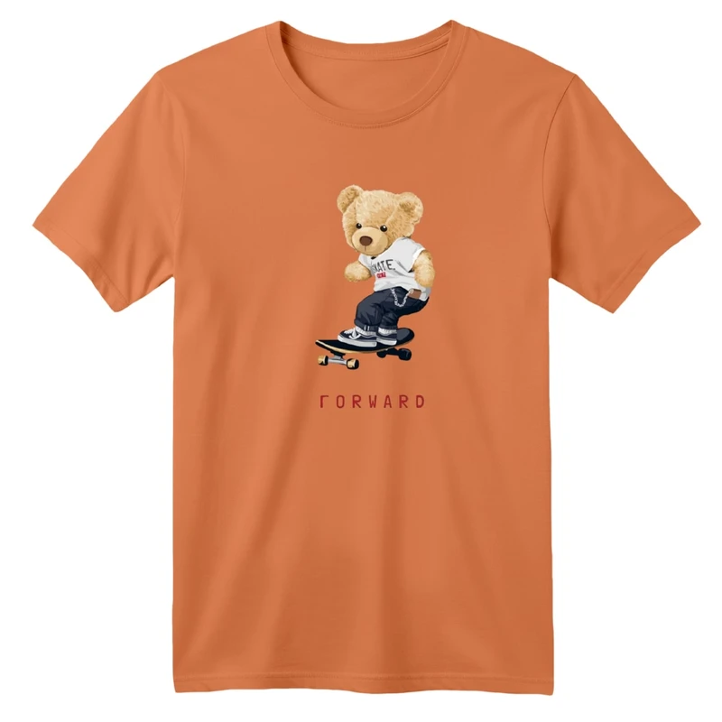 تی‌شرت آستین کوتاه لانگ بچگانه مدل تدی اسکیت