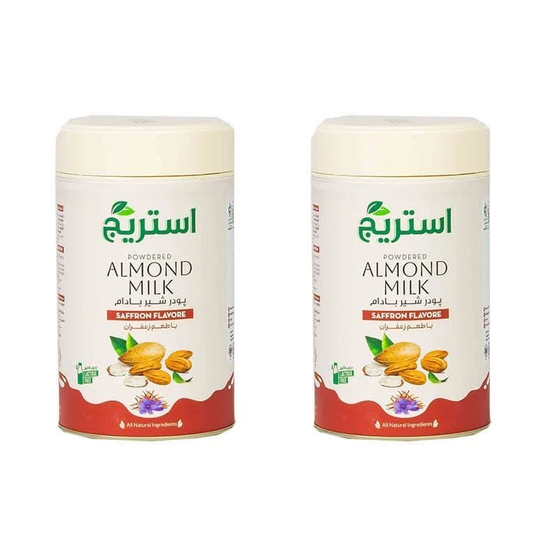 پودر شیر بادام با طعم زعفرانی استریج - 300 گرم مجموعه 2 عددی