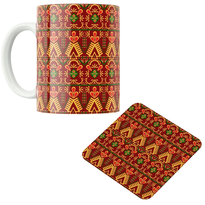 ماگ پاد آفرین مدل آفریقایی کد DKC539 به همراه زیر لیوانی