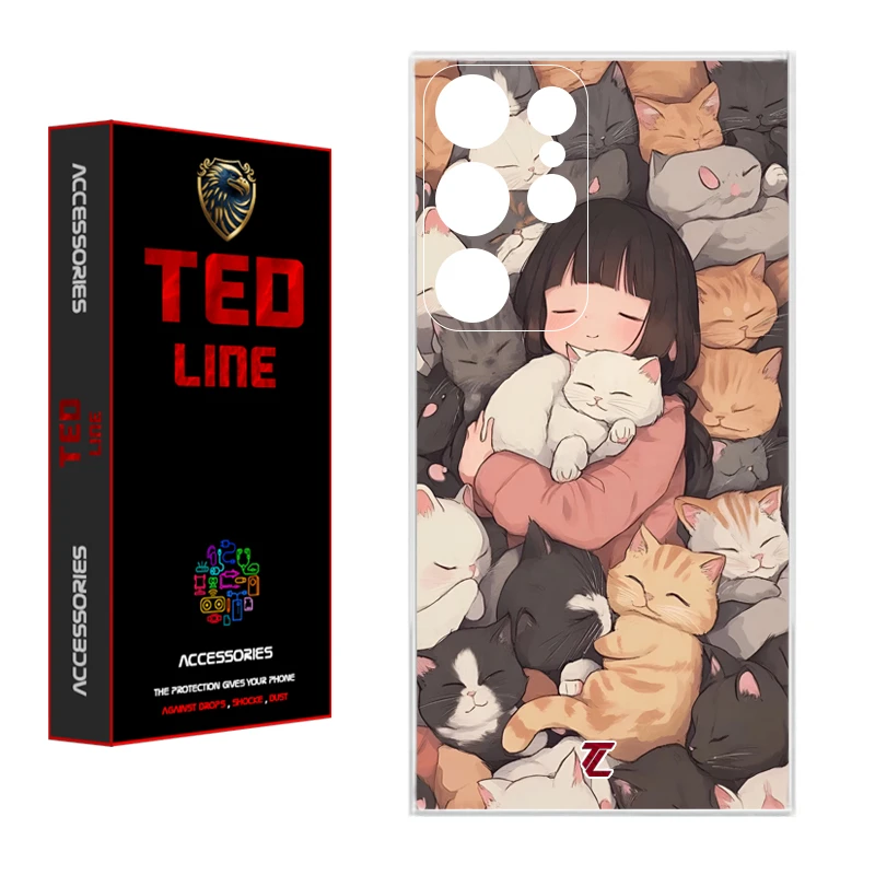 کاور تدلاین طرح گربه کد 1171 مناسب برای گوشی موبایل سامسونگ Galaxy S24 Ultra