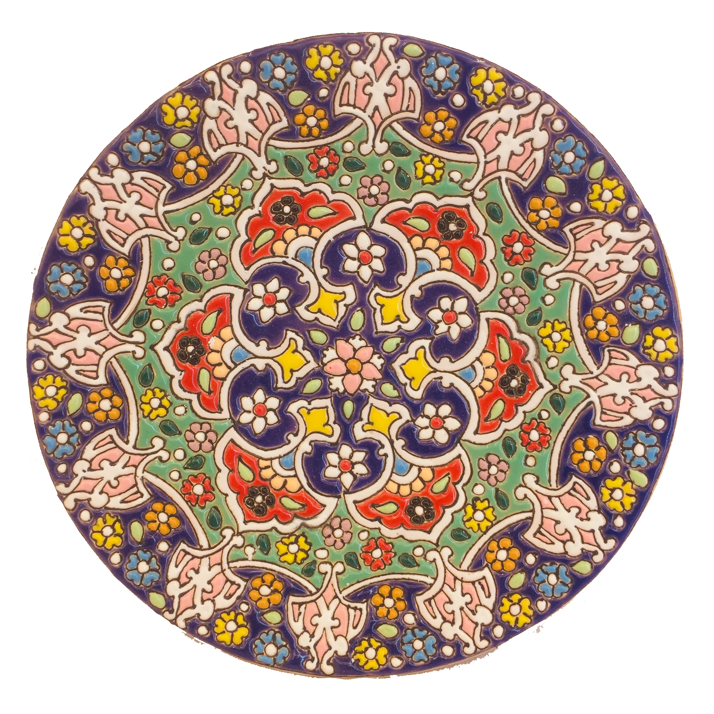 بشقاب میناکاری سفالی زمانیان کد ZMN15015