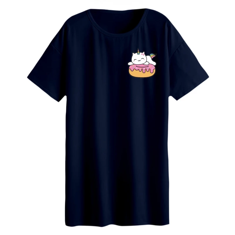 تی شرت لانگ زنانه مدل یونیکورن کد ۳