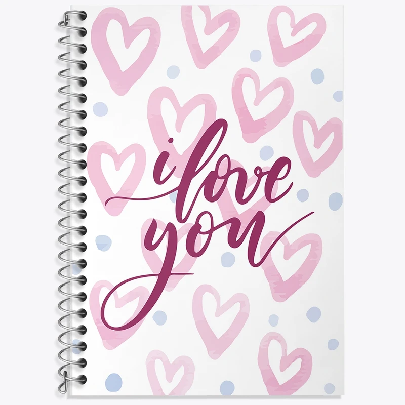 دفتر زبان 50 برگ خندالو مدل سه خط طرح Love You کد F2308