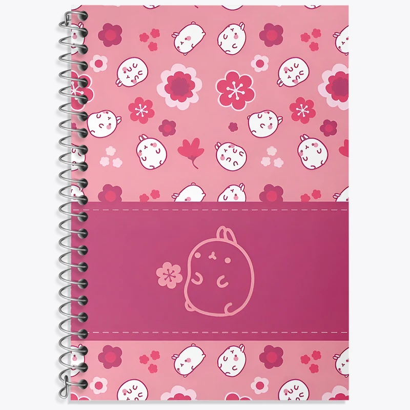 دفتر زبان 50 برگ خندالو مدل دو خط طرح پترن خرگوش کد N5103